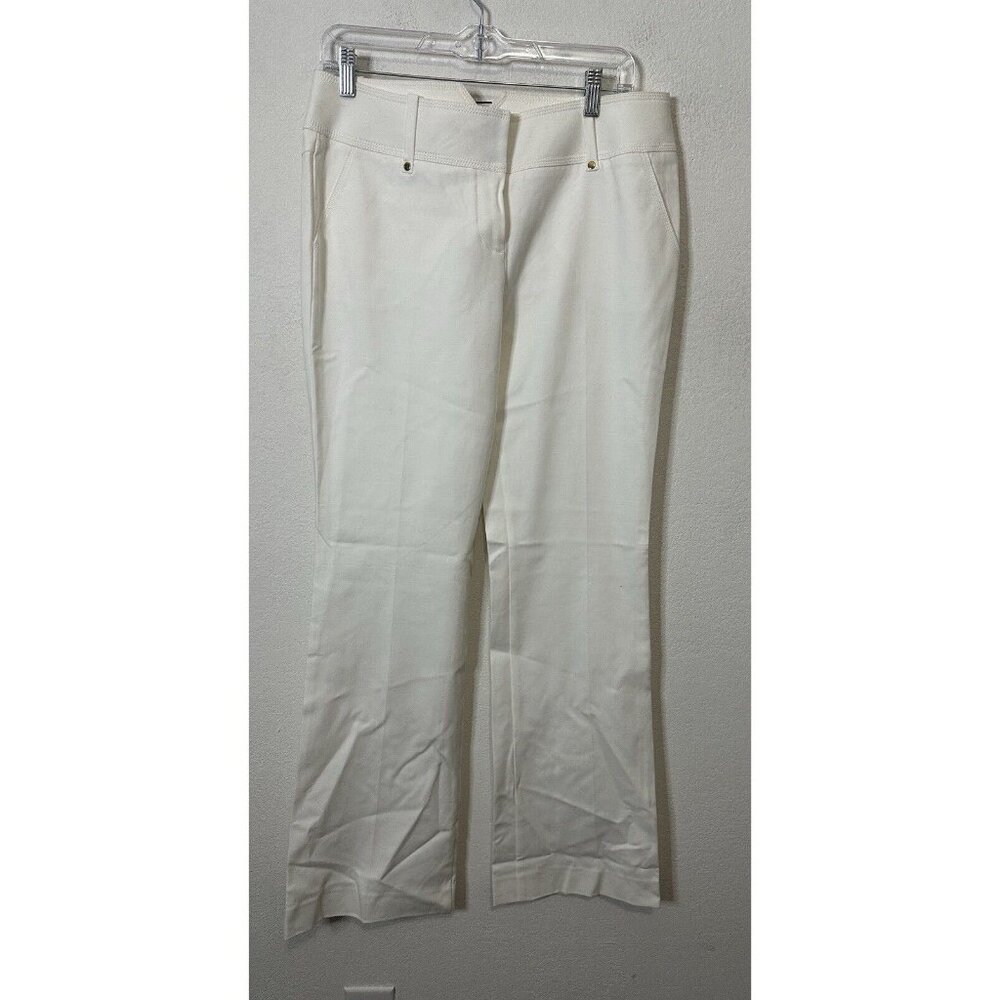 Bebe Leah White Wide Leg High Rise Pants Size 10